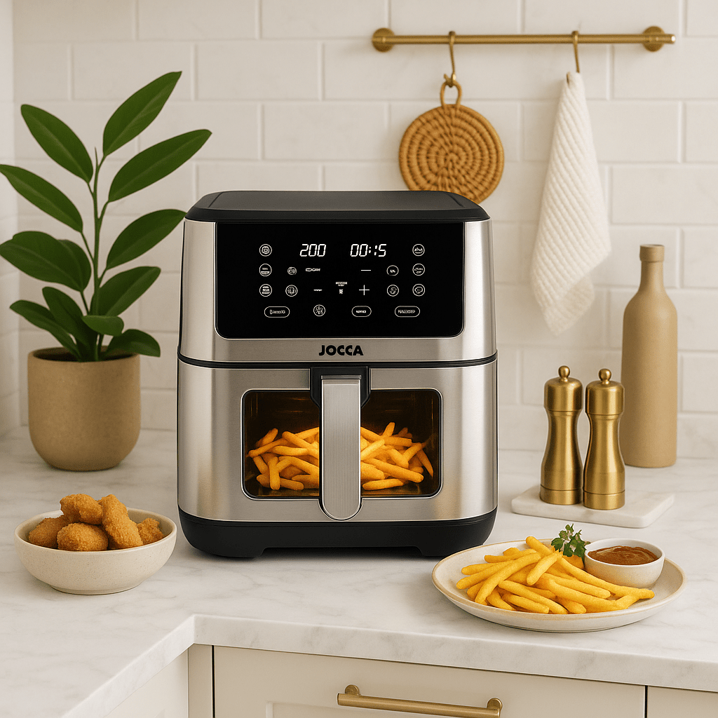 Air Fryer Jocca 8 Litres – 1800W avec 10 Programmes, Déshydratation & Écran LED – Inox au meilleur prix en Tunisie